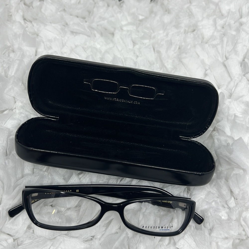 FreudenHaus YOKO solid onyx Black Eyeglasses Women’s 50-14-142 Made In Germany
